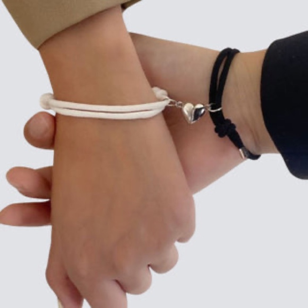 Silver Heart Magnet Bracelets